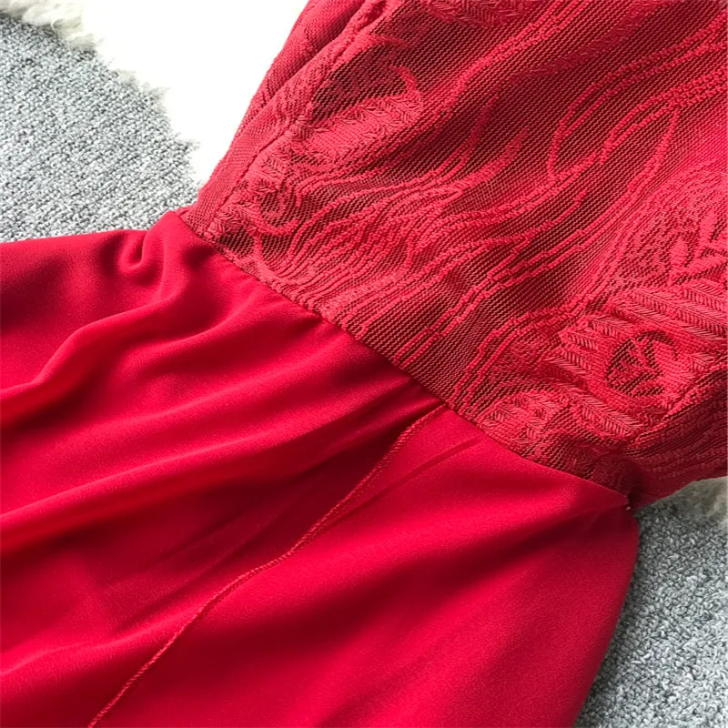 2020 Sexy Halter Neck Lace Patchwork Maxi Long Dress Elegant Summer Party Women Tank Sundress Sexy Split Casual Evening Vestidos