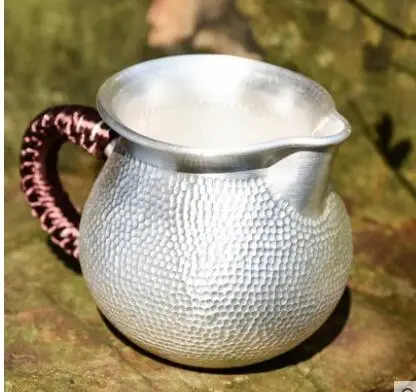 Стерлинговый Серебряный набор для чаепития серебряный чай морской чистый ручной работы тонкий молоток узор чайная чашка