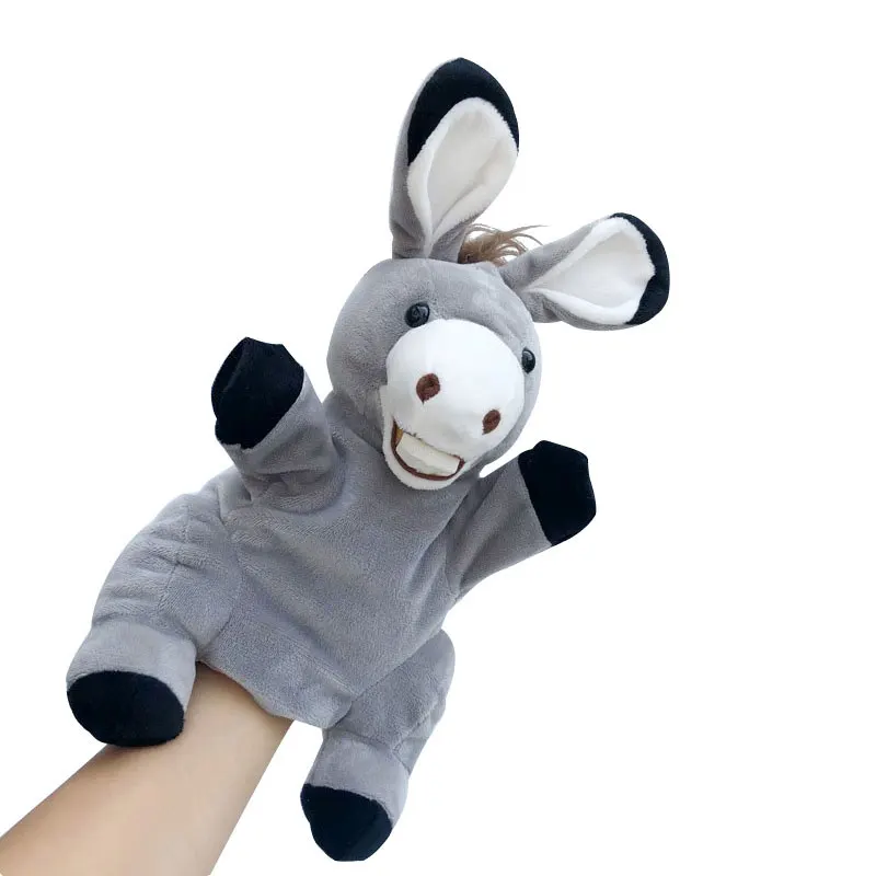 30cm dinosaur plush hand puppets children soft toy elephant Lione monkey shape story simulate play dolls gift for child - Цвет: 25
