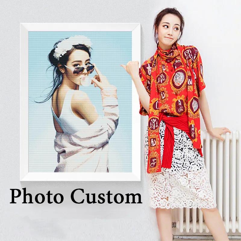 5D Diy Diamond Shiny New Year Painting Personal Photo Custom Full Square Private Picture Embroidery Animal Character Cro | Дом и сад