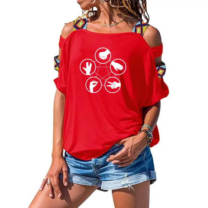 7 The Big Bang Theory Women T Shirt Sheldon Mora finger-guessing game Tops Short Sleeve Cotton Female T-shirt - Цвет: 7