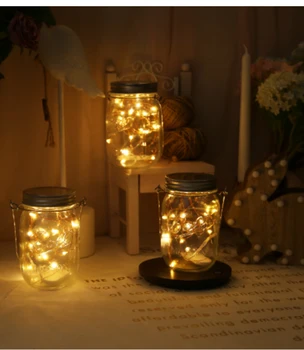 

Solar Lamp String LED Fairy Light 20 LEDs Mason Jar Bottle For Christmas Wedding Decoration Garden Party Lighting