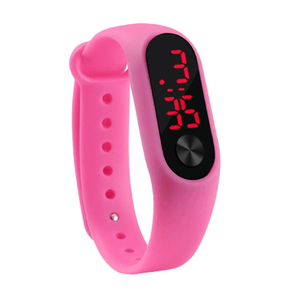 Мужские и женские повседневные спортивные часы-браслет, белый светодиодный электронный цифровой карамельный цвет, силиконовые наручные часы для детей - Цвет: 10