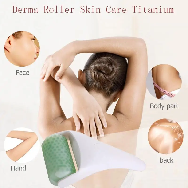 Массажный ролик для лица ABS Cool Ice Skin Lifting анти-от морщин под глазами шеи расслабляющий Уход Инструмент зеленое колесо с белая ручка