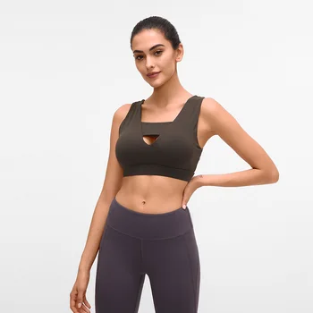 

Women Bra Fitness Jogger Soft Nylon Exercise Clothes Vest-type Anti-sweat High Impact Shockproof Push Up Active Bras Brassiere