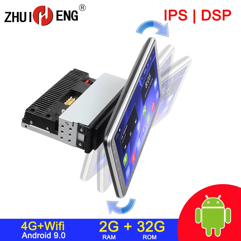 10 inch Rotatable 1 din 2G 32G Car radio for Universal car dvd player GPS navigation bluetooth car accessory 4G internet wifi