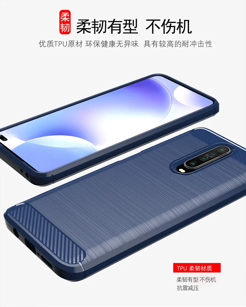 Для Xiaomi Redmi K30 чехол силиконовый мягкий ТПУ матовый чехол из углеродного волокна для Xiaomi Redmi K30 6,67 дюймов