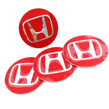 

4pcs/set Car Styling 56mm Car Wheel Center Hub Caps Badge Emblem Sticker Black Red For Honda civic Fit CR-V Car Decoration