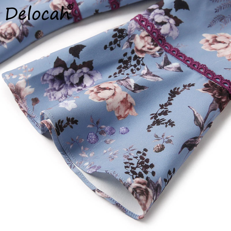 Delocah, модное осеннее платье для подиума, женское платье со съемным воротником, украшенное бисером, с принтом, винтажное ТРАПЕЦИЕВИДНОЕ ПЛАТЬЕ, различные модели