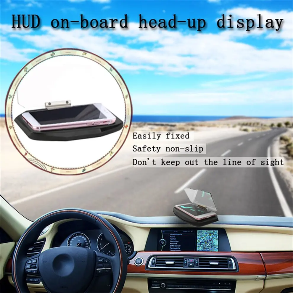 Автомобильный HUD Head Up дисплей Предупреждение gps навигация HUD кронштейн Head Up дисплей для смартфона автомобильный Стенд складной держатель