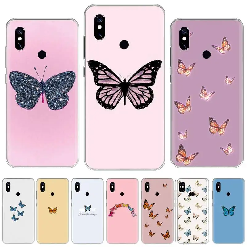 

Beauty Butterfly Phone Case For Xiaomi Redmi 7 9t a3 9se k20 mi8 max3 lite 9 note 8 9s 10 pro