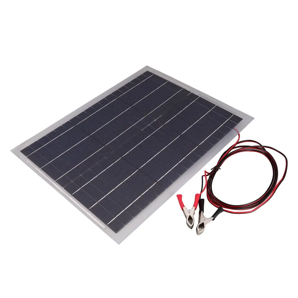 

Lightweight Solar Panel Semi Flexible 18V20W Solar System Photovoltaic Solar Panel & Aluminum Battery Clips