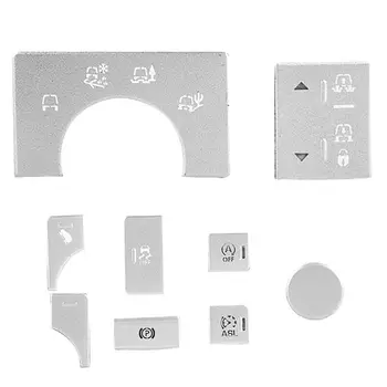

9pcs/set Car Button sticker Aluminum alloy Decoration Replacement Parts