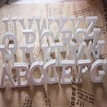 

1pc Diy Freestanding Wood Wooden Letters White Alphabet Wedding Birthday Party Home Decorations Personalised Name Design
