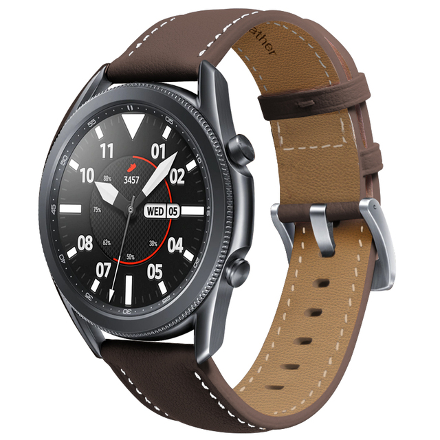 22mm Leather Watch strap For Samsung galaxy watch 3 41mm 45mm for Huawei Watch GT2 46mm Replacement Watch Band