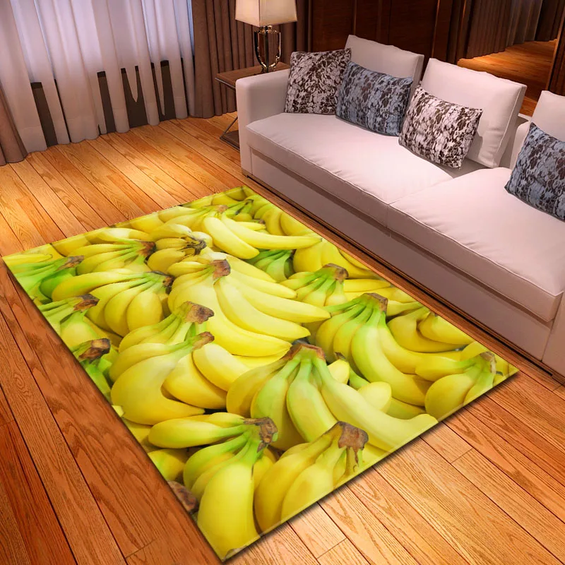 Nordic Fruit Lemons 3D Carpet Soft Flannel Sofa Kids Bedroom Rugs Modern Home Decor Rugs and Carpets for Home Living Room