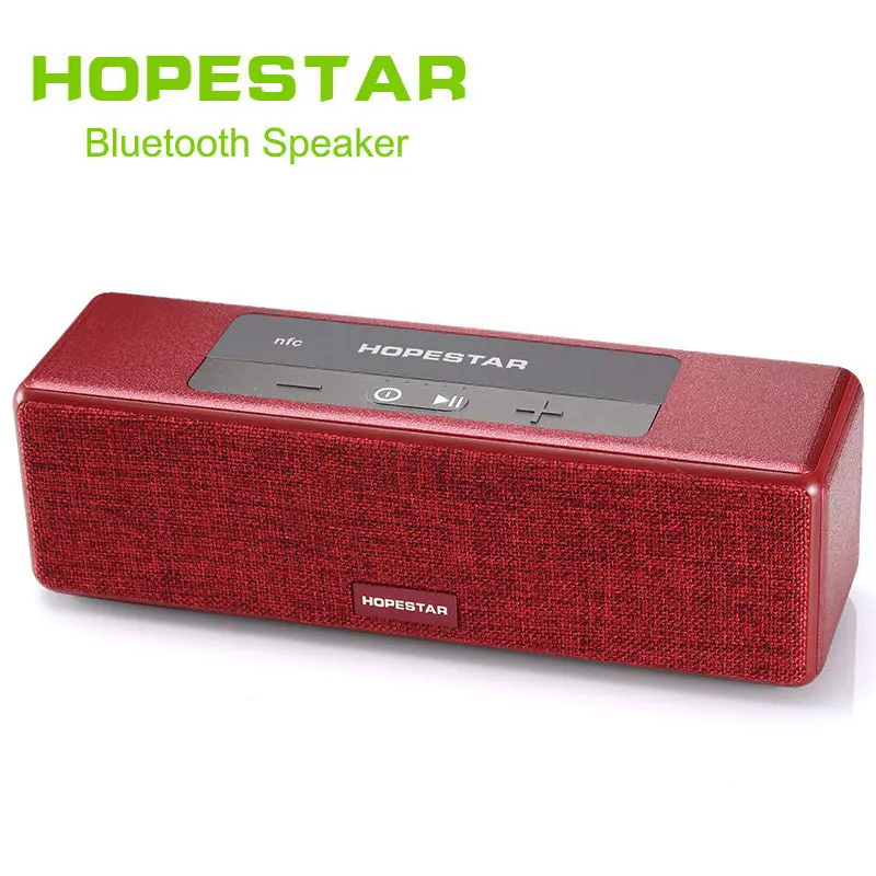 Red HOPESTAR A5 HiFi беспроводной 18650 2400 мАч bluetooth динамик NFC Сабвуфер Altavoces Soundbar power Bank - Цвет: Red