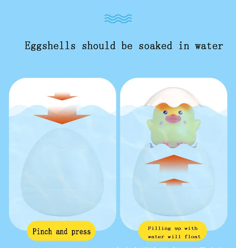 Kids Bathing Water Toys Cartoon Sprinkling Rubber Penguin Duck Eggs Toy Bathroom Floating Toy Water Spraying Tool for Children