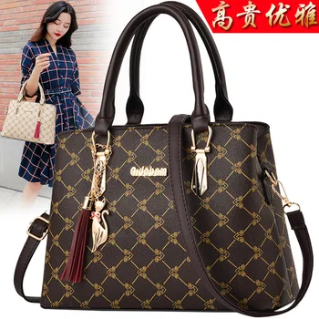 

2020 Women Leather Handbags Fashion Tote Bag Brand Female Luxury Shoulder Bags Vintage Ladies Print Handbag Messenger Bolsa Sac