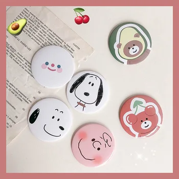 

1PCs Mini Portable Makeup Mirror Cartoon Pattern Compact Pocket Cosmetic Mirror Cute Round Mirrors Beauty Skin Care Tools T0257