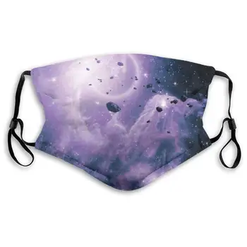 

Purple Row Of Stars Washable Reusable Mask, Anti Dust Half Face Mouth Mask For Kids Teens Men Women With Adjustable Ear Loops