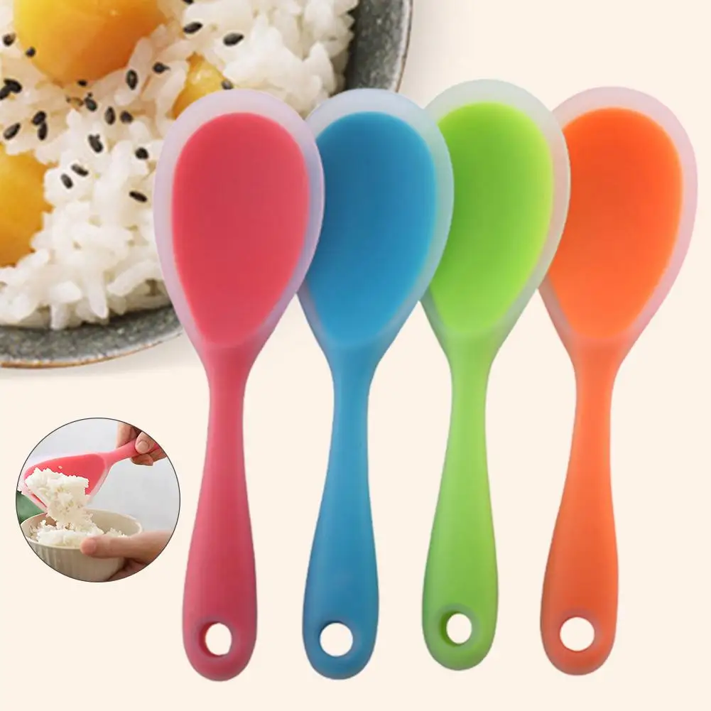 

New High quality 1PC Kitchen Tool Rice Server Rice Spoon No-stick Silicone Rice Shovel Spoon Cooking Scoop Baking Tool Kitchen