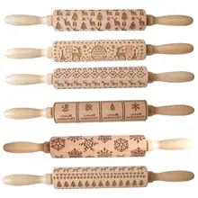 Рождественская елка олень тисненая деревянная скалка для выпечки печенья печенье ролик кухонные принадлежности