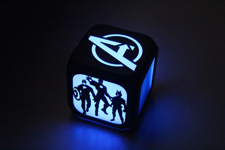 Fashion Creative The Avengers 3D Alarm Clock LED 7 Lights Changing Color Clock