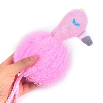

1pc Ball Bath Towel Pink Flamingo Bath Ball Bathsite Bath Tubs Scrubber Body Cleaning Mesh Shower Wash Product Cool