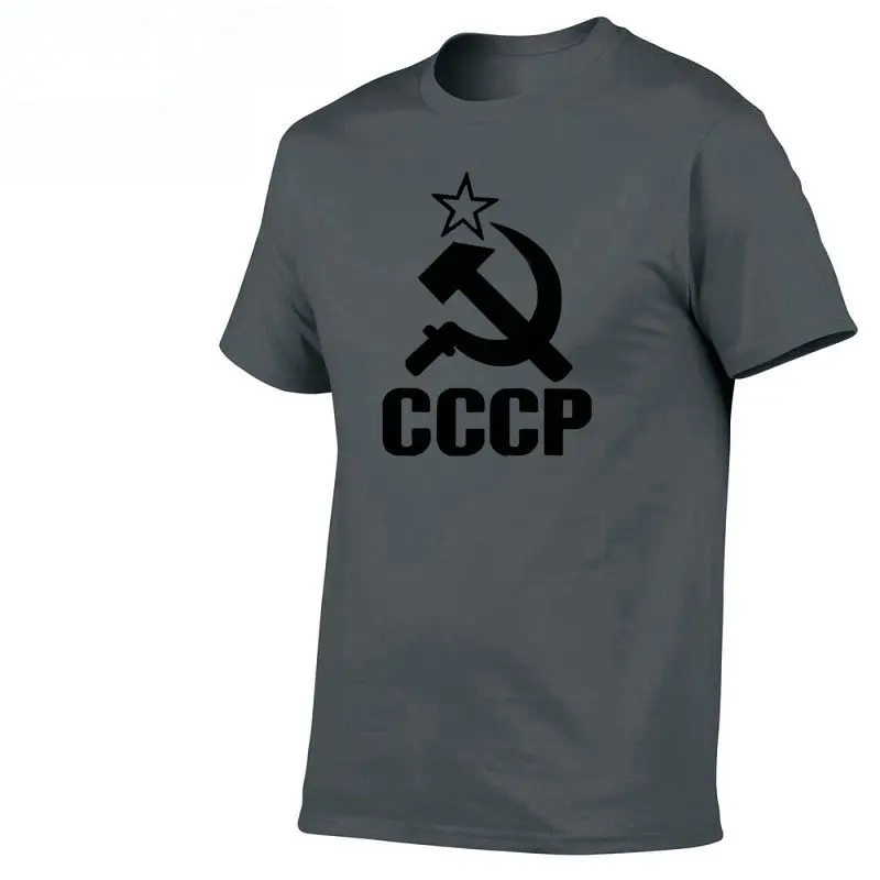 Летние русские футболки CCCP для мужчин, футболки с коротким рукавом, футболки с круглым вырезом из хлопка для мужчин - Цвет: 22
