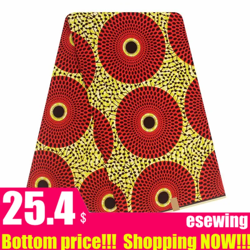 Хлопок настоящая нигерийская ткань швейный материал 6 ярдов/партия Высокое качество голландский воск Африканский Воск принты ткань