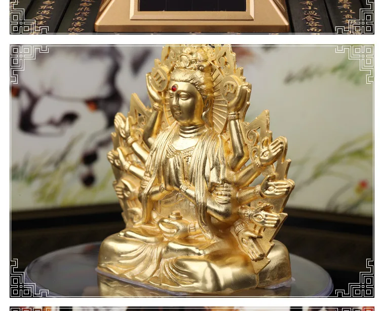 Молитвенный барабан из солнечного сплава двухсторонняя тысяча рук Guanyin украшение автомобиля приносит безопасность Будда украшения автомобиля