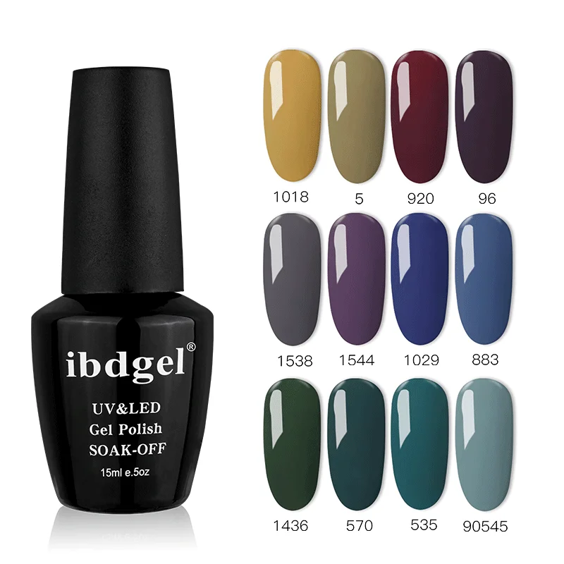 12 шт./партия ibdgel(1 основа+ 10 цветов+ 1 верхнее покрытие) Новая серия Morandi 36 цветов Гель-лак для ногтей впитывающий УФ/светодиодный долговечный - Цвет: set 1