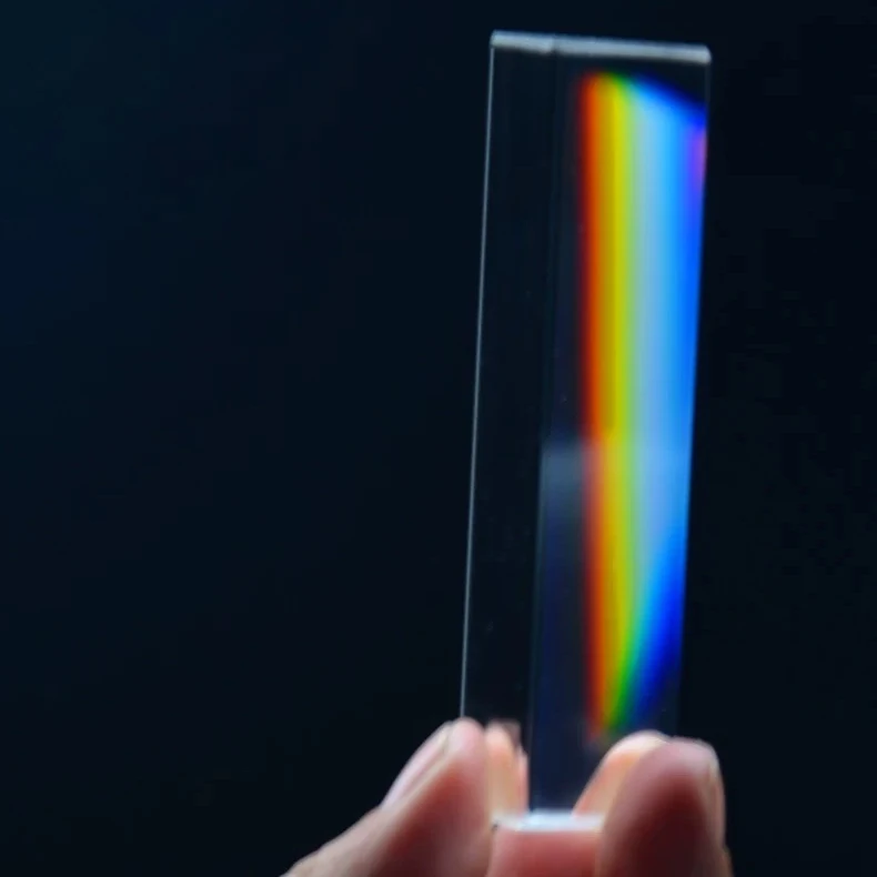 25X80MM Optical Rainbow Glass Right Angle Reflecting Triangular Prism For Teaching Light Spectrum Rainbow prism Triangular Prism