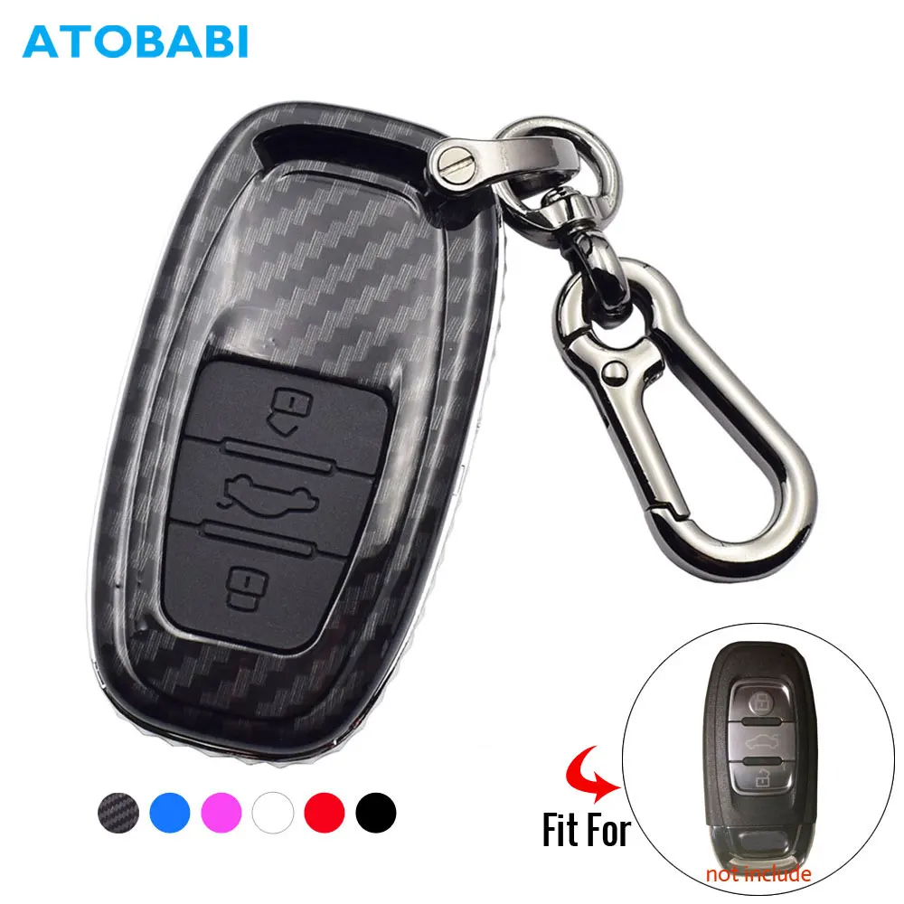 Карбон ключ чехол для Audi A1 A3 A4 A5 A6 A7 A8 Q5 Q7 R8 S5 S7 RS 3 кнопки смарт-чехол дистанционного