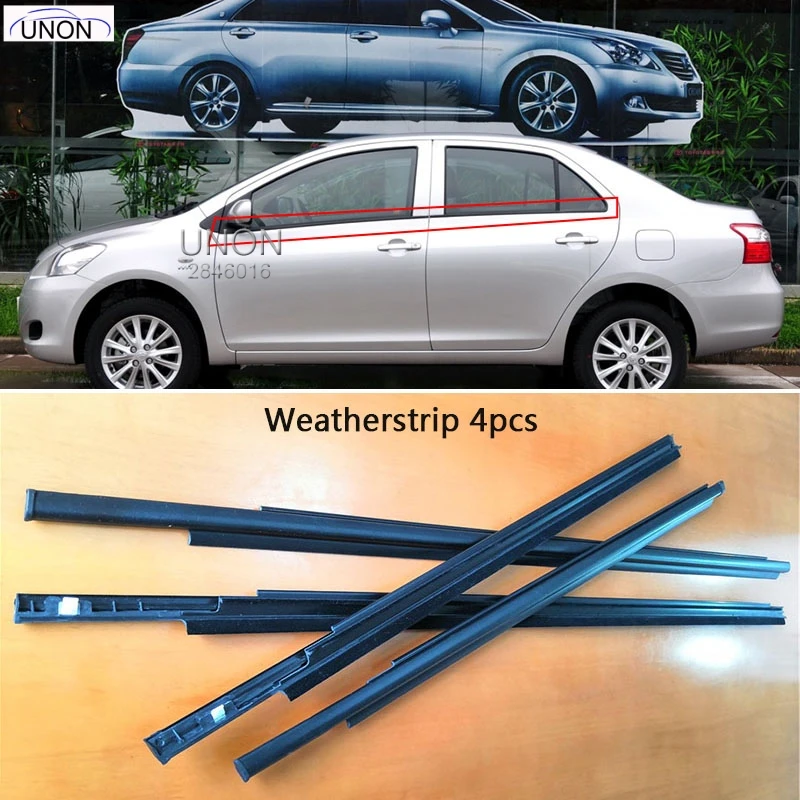 

For Toyota Vios 2008-2013 Weatherstrip Window Seal Car Window Moulding Trim Seal Door Out For Vios