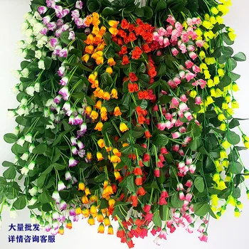 

Manufacturers Direct Selling Simulation Rattan Plant Wall Decorative Basket Ceiling Rattan Artificial Flowers Green Vegetation S