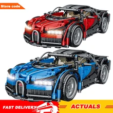 Bugatti coche de carreras deportivo para niños, 023001, bloques de construcción, modelo, Kit de montaje, bloques, juguetes, regalos