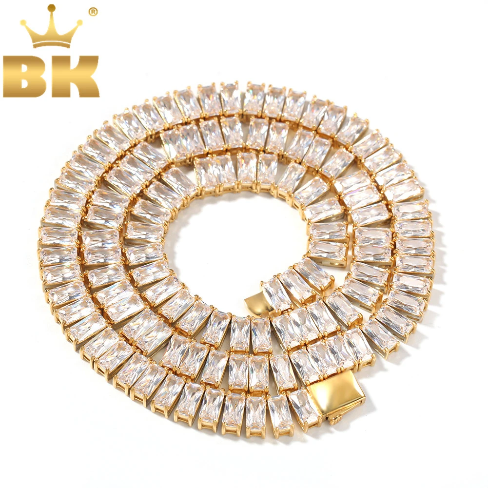 BLING KING AAA циркон Iced Out для мужчин женщин золото и серебро хип-хоп стиль нержавеющая сталь мода ожерелье