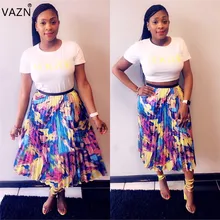 VAZN каникулы элегантный сексуальный стиль женские юбки красочные Империя шифон возраст снижение Джокер плиссированные макси юбки YC1816