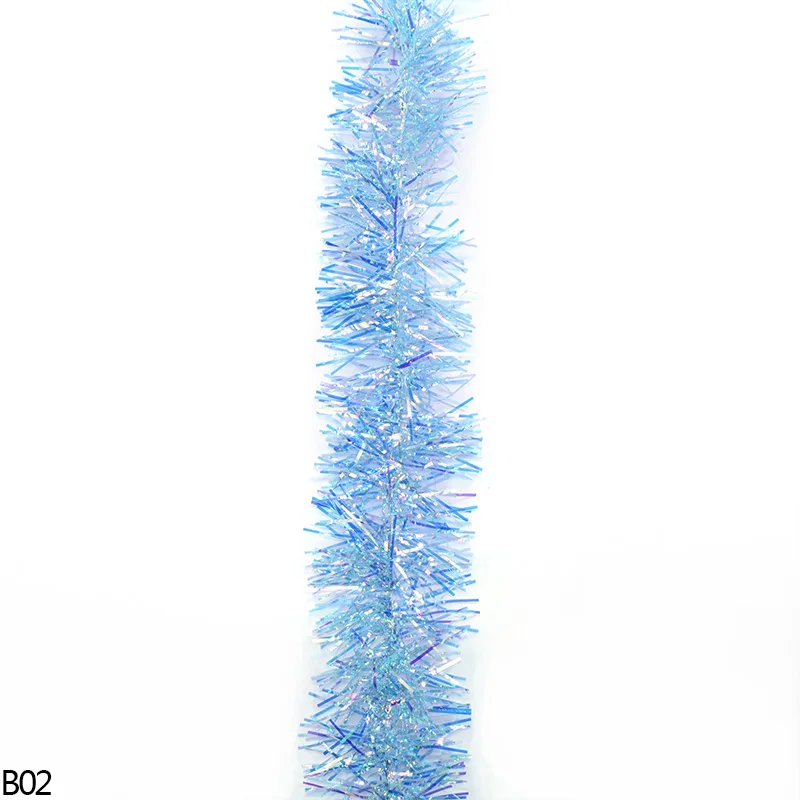 2 м красочные фольга ротанга мишура стример Рождественская гирлянда орнамент бар Топы ленты Рождественские украшения для дерева Guirlande Noel - Цвет: b02-5cm xmas garland