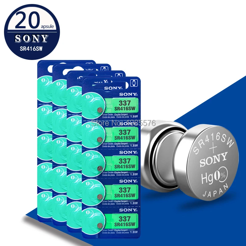 20 шт./лот, для sony,, долговечный, 337, SR416SW, 623, D337, V337, SP337, часы, батарея, кнопка, монета, ячейка, для часов, автомобильные Пульты ДУ