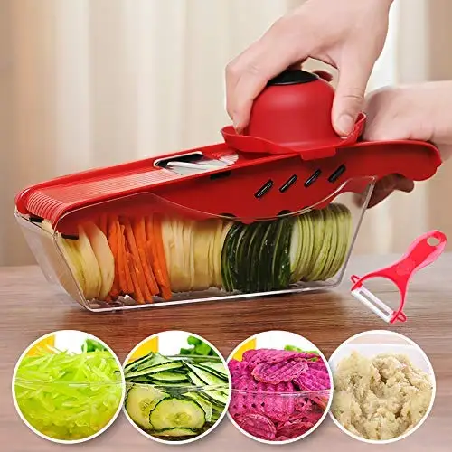 

Vegetable Chopper Slicer Veggie Chopper Slicer Cutter Grater With Food Container 6 Blades
