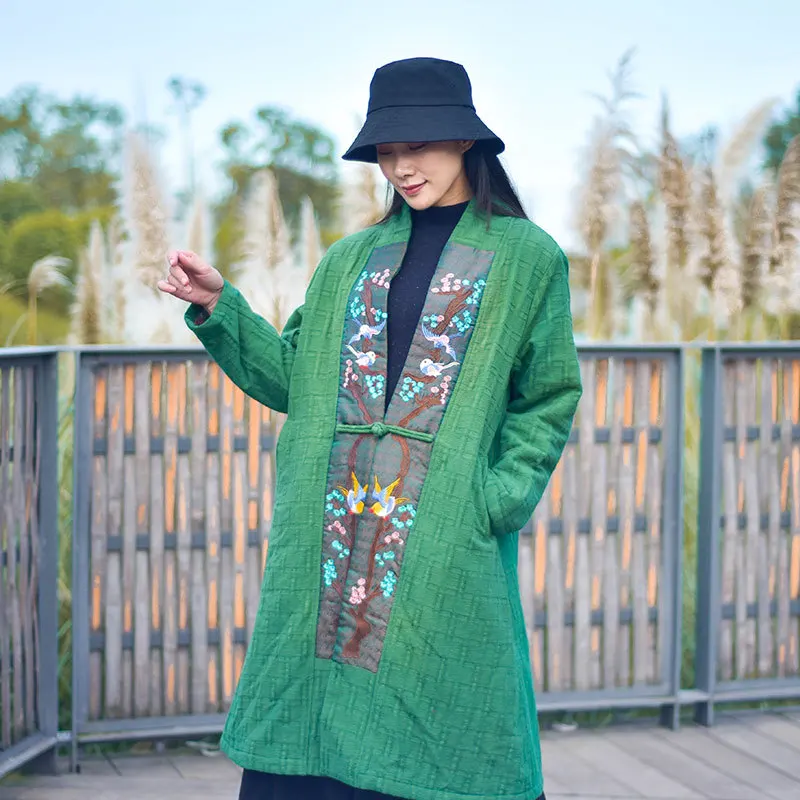 

2019 Winter New Style Cotton Coat Warm Women's Mid-length Embroidered Joint Service Thick Cotton Overcoat