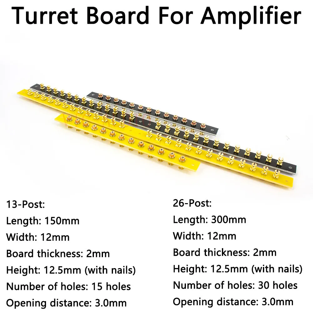 

DIY Projects Audio Tag Strip Board Gold-plated Copper 300(150)*12*2mm Amp Amplifier Accessories Turrets Board