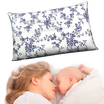 

Blue and White Floral Pillow Soft Comfortable Protect the cervical spine Health Bedding pillow Single Size about 45X72CM