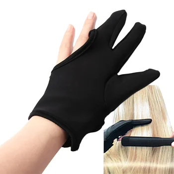 

Hot Sale 1 Pair Hair Straightener Perm Curling Hairdressing Heat Resistant Three Finger Glove Black Color Styling Tool New