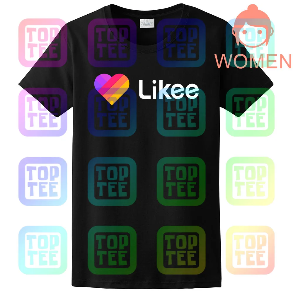 Women Black Likee футболка для приложения likee hear футболка забавная футболка с капюшоном - Цвет: Women Black