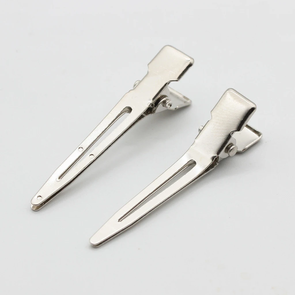 50x Iron Alligator Single Prong Hair Clips Crocodile Duck Bill Clips DIY