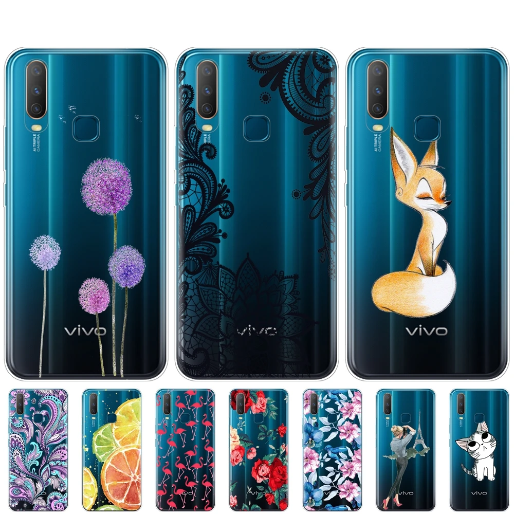 Силиконовый чехол 6 35 дюйма для Vivo Y11 2019 мягкая задняя крышка из ТПУ телефона Y17 Y15